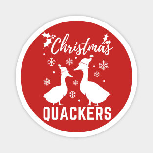 Christmas Quackers, Funny Christmas Duck Pun, Christmas Pyjama Design Magnet